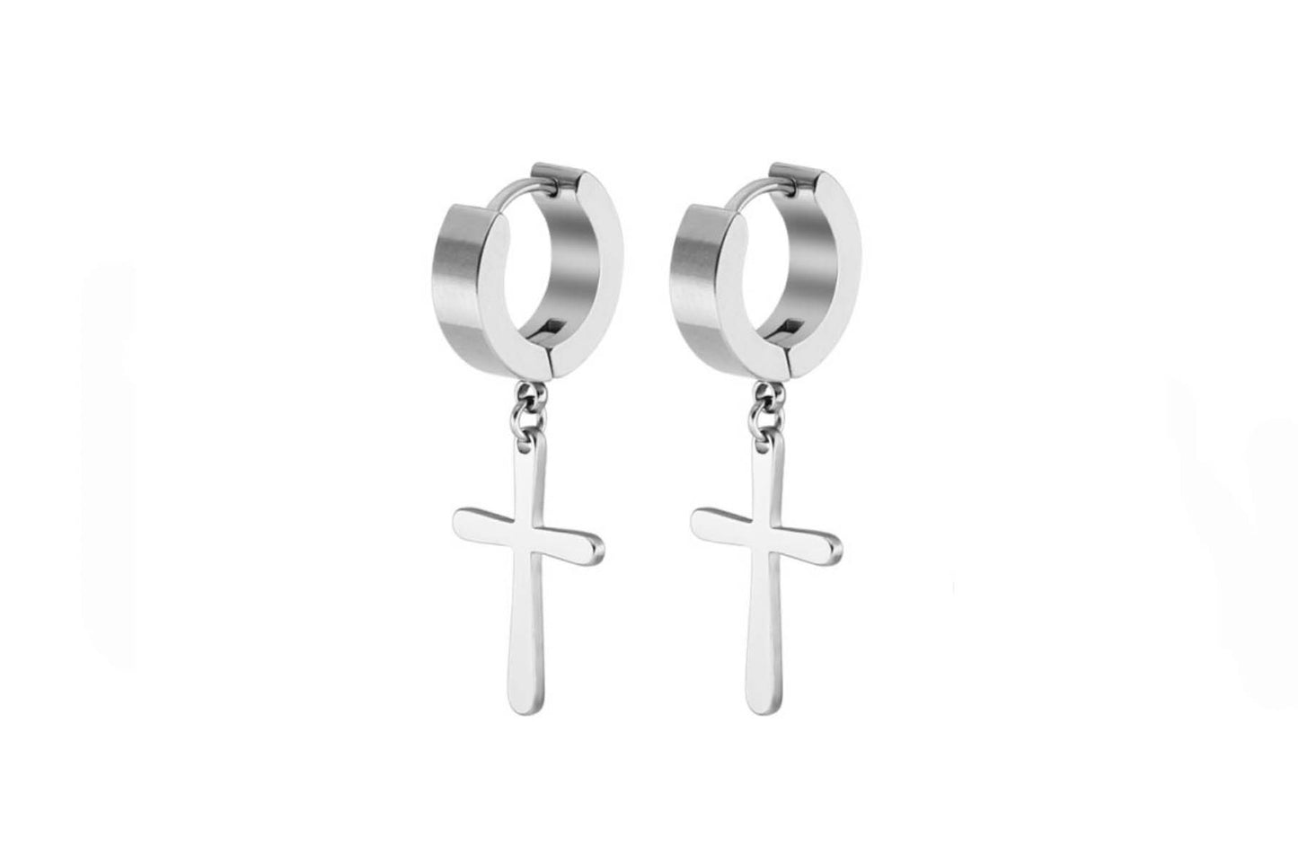 BOUCLES D'OREILLES Croix Silver