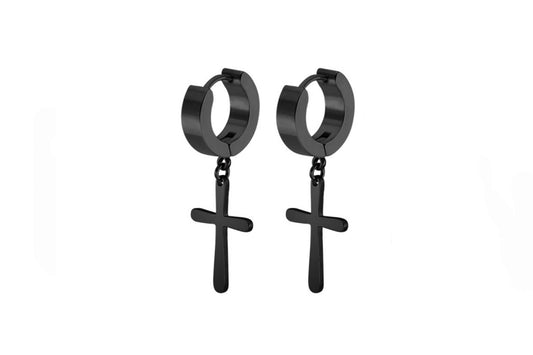 BOUCLES D'OREILLES Croix Black