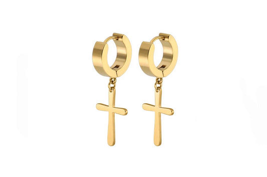 BOUCLES D'OREILLES Croix Gold